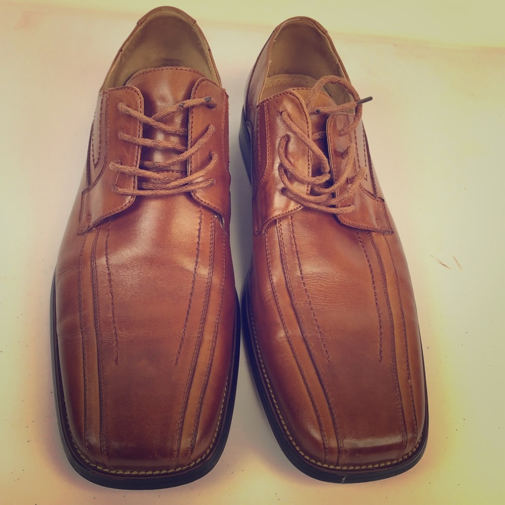 Stacy Adams Brown Leather Square Toe Oxford